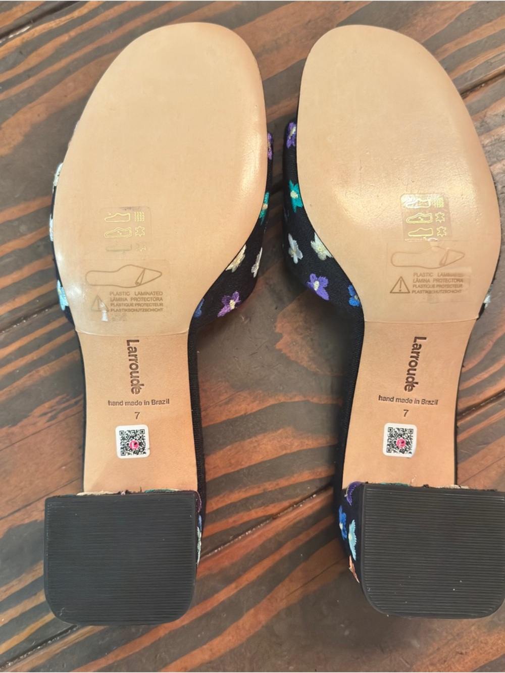 Larroudé Brigitte Mules Floral Embroidered Black Size 7 NWOB MSRP $315 - Picture 4 of 5